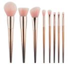 Set Of 8: Makeup Brush Set Of 8: Gray & Gold - One Size