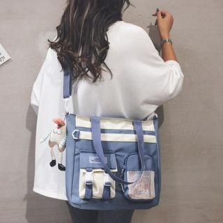 Two Tone Crossbody Bag / Charm / Set