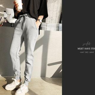 Fleece Lined Jogger Sweatpants Gray - One Size