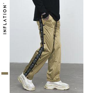 Button-side Loose-fit Casual Pants