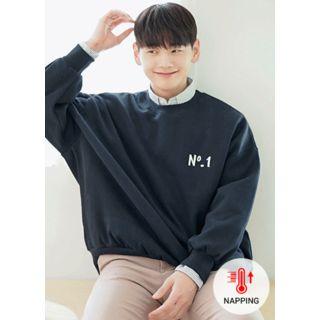 No. 1 Brushed-fleece Lined Embroidered Sweatshirt