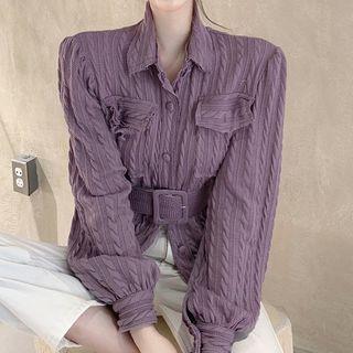 Textured Belted Shirt