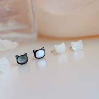 Cat Shell Sterling Silver Earring