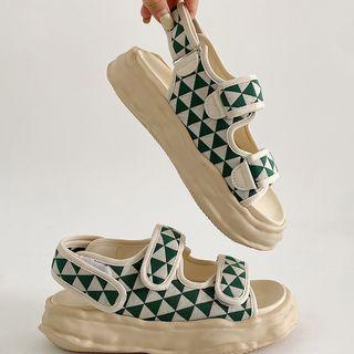 Platform Geometric Print Sandals
