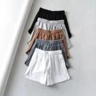 High-waist Drawstring Plain Wide-leg Sweatshorts