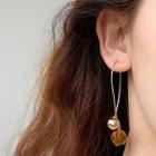 Resin Alloy Bead Dangle Earring 1 Pair - Earring - Cross - Caramel - One Size