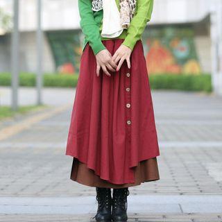 Linen Tiered Maxi Skirt