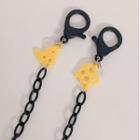 Cheese Acrylic Surgical Mask Chain 01 - Yellow Cheese - Black - One Size