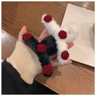 Flocking Rose Chenille Hair Clamp