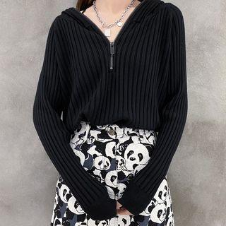 Hood Zip Sweater Black - One Size