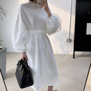 Balloon-sleeve Midi T-shirt Dress