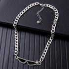Mustache Pendant Stainless Steel Necklace Silver - One Size