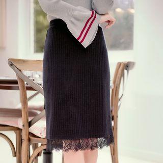 Lace Knit Pencil Skirt