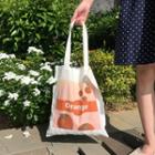 Canvas Orange Print Shopper Bag As Shown In Figure - One Size