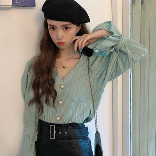 Long-sleeve Texture Blouse