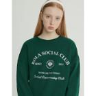 Snug Club Letter Sweatshirt Dark Green - One Size