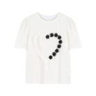 Flower Accent T-shirt White - One Size