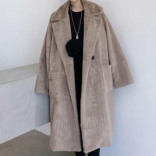 Faux Fur Long Coat With Sash