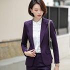 One-button Blazer / Pencil Skirt / Straight-cut Pants / Bow Blouse / Double-breasted Vest / Set