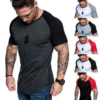 Short-sleeve Crinkled Raglan T-shirt