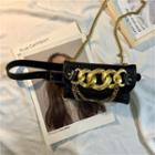 Faux Leather Chained Pouch Belt