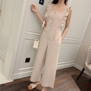 Ruffle Sleeveless Cropped Jumpsuit