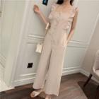 Ruffle Sleeveless Cropped Jumpsuit