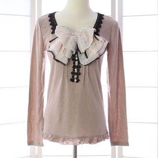 Bow Detail Lace Trim Long-sleeve T-shirt