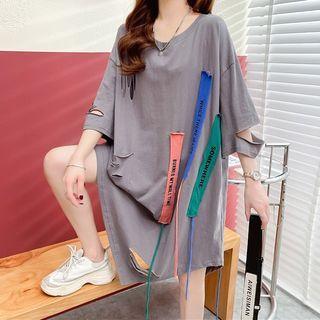 Oversized Ripped T-shirt Dress