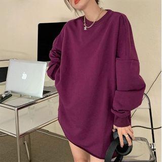 Plain Sweatshirt Grape - One Size