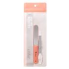Set Of 2: Stainless Steel Nail File (various Designs) Set - Coral Pink - One Size