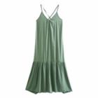 Spaghetti-strap Cross-back A-line Dress