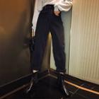 Belt-waist Straight-fit Jeans