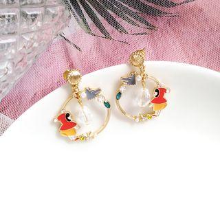 Alloy Cartoon Faux Crystal Alloy Hoop Dangle Earring