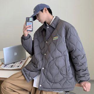 Quilted Collared Button-up Jacket