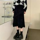 Ruffle Midi Pencil Skirt Black - One Size