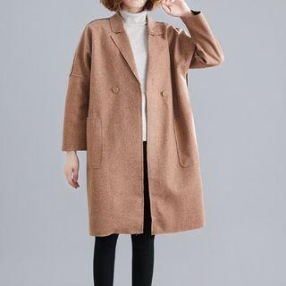 Notch Lapel Coat Curcumin - One Size