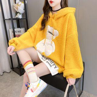 Faux Shearling Bear Hoodie