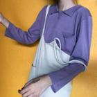 Pocketed Jumper Pants / Collared Long-sleeve Knit Top