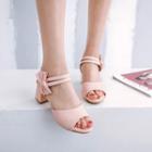 Bow Faux-leather Block-heel Sandals