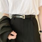 Triangle Buckled Faux Leather Belt One Size - One Size