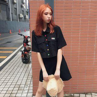 Applique Pocket Detail Short-sleeve Shirt