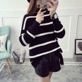 Mock Neck Striped Sweater