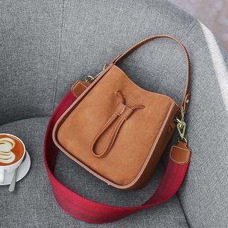 Faux-suede Drawstring Satchel