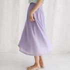 Band-waist Long Shirred Skirt