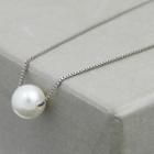 925 Sterling Silver Faux Pearl Pendant Necklace Necklace - Faux Pearl - One Size