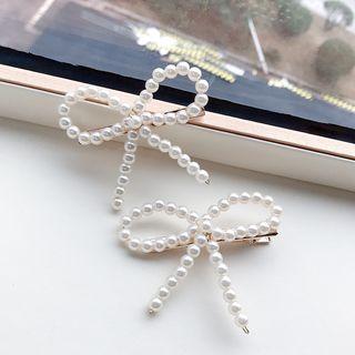 Faux Pearl Bow Hair Clip Bow - One Size