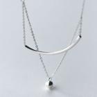 925 Sterling Silver Layered Bar Necklace