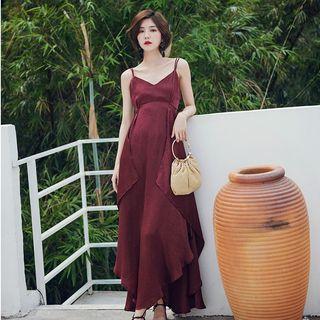 Spaghetti Strap Open-back Maxi Sundress