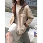 Contrast Hooded Jacket Khaki - One Size